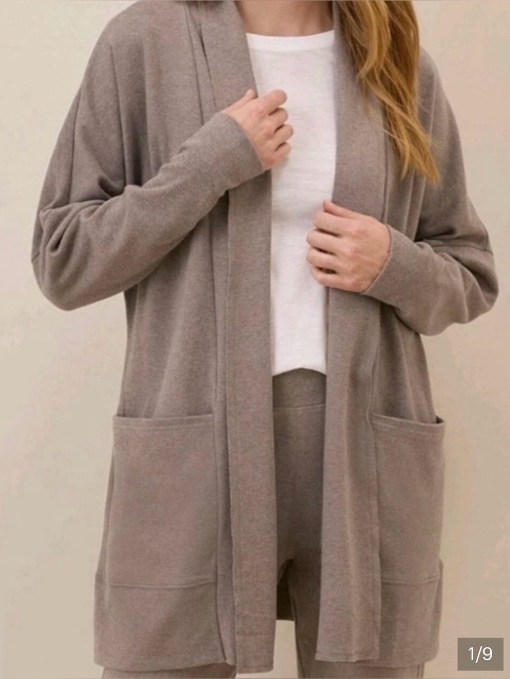 Pact Organic Cotton Airplane Wrap Cardigan Deep Taupe XL/XXL